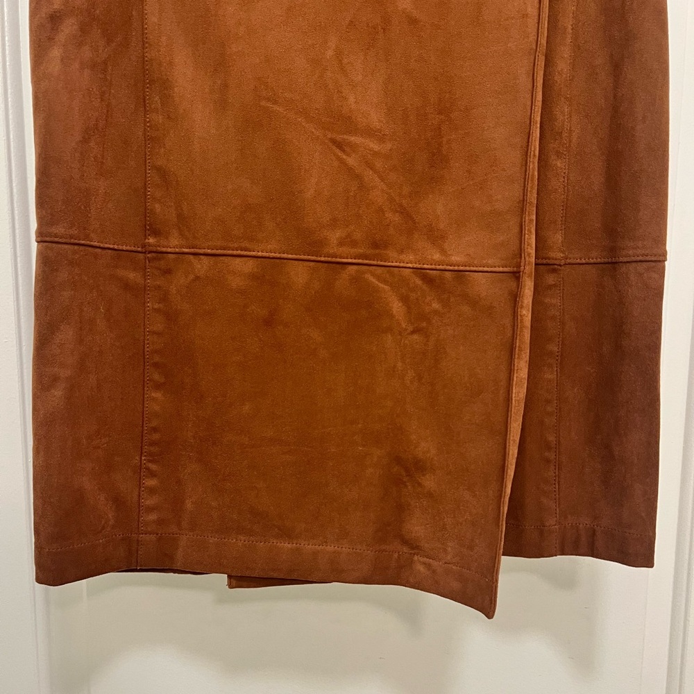 Anthropologie By Anthropologie Lauren Sueded Wrap Midi Skirt - Picture 8 of 13